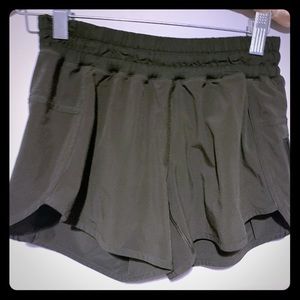 army green athletic shorts
